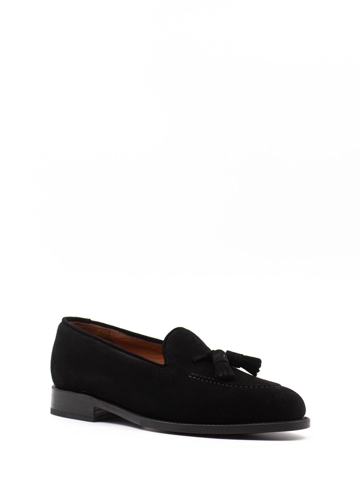The Tassel Loafers in Black Suede