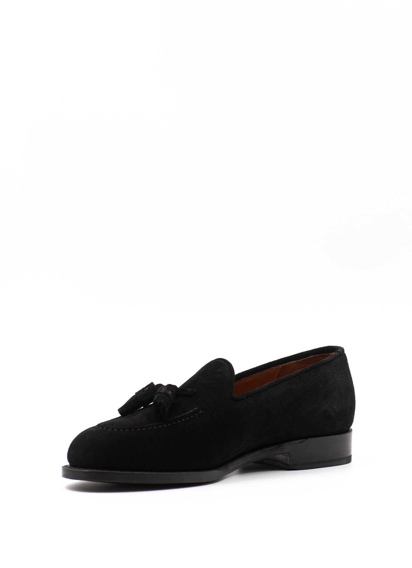 The Tassel Loafers in Black Suede