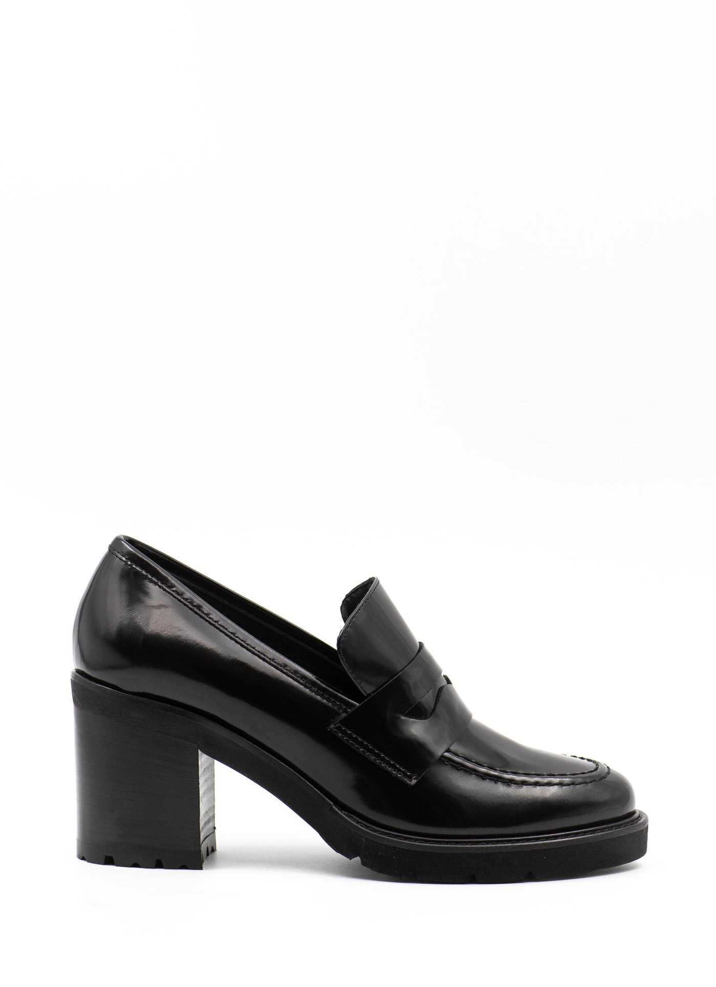 Black Patent Loafer Pumps