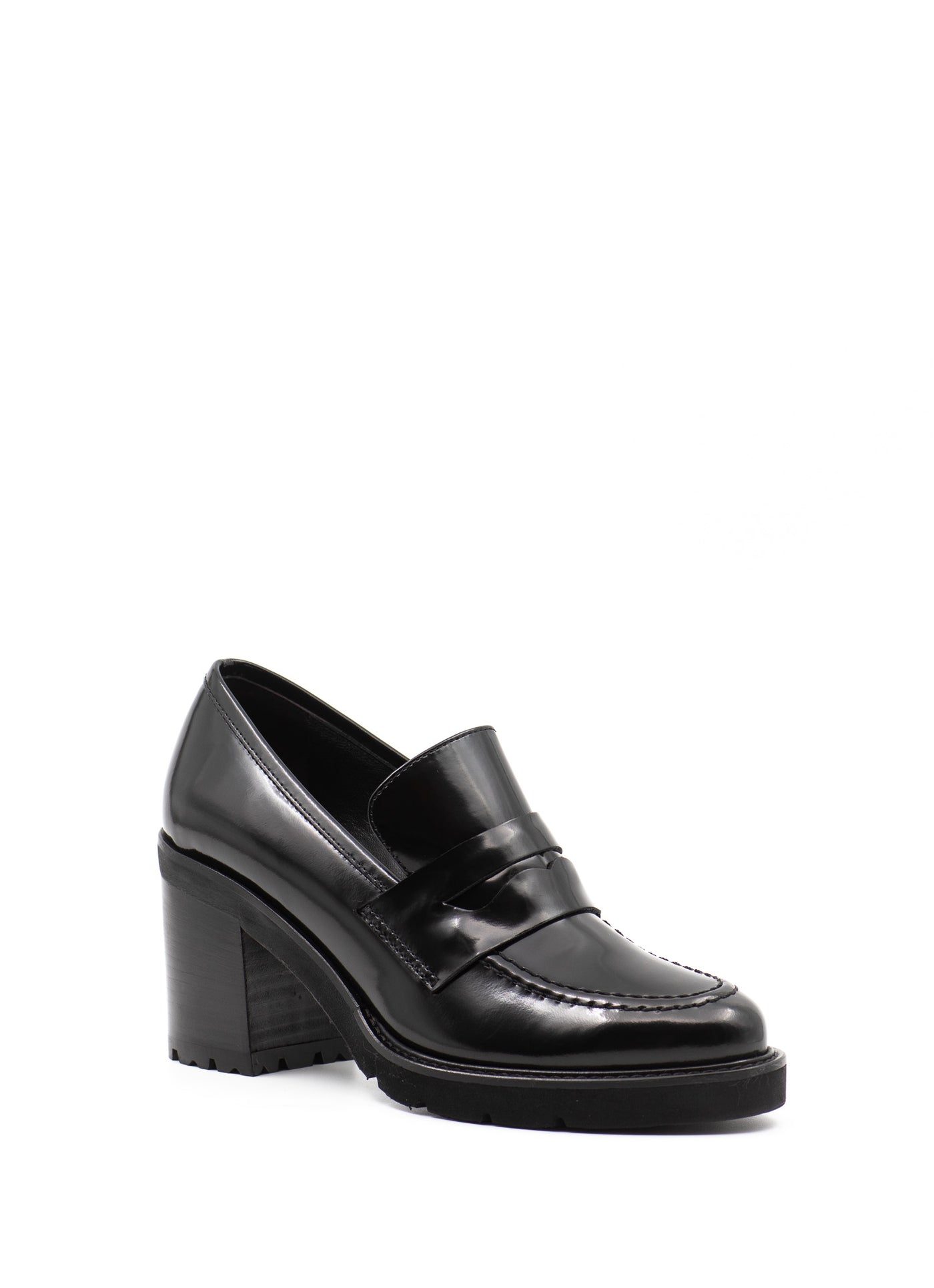 Black Patent Loafer Pumps