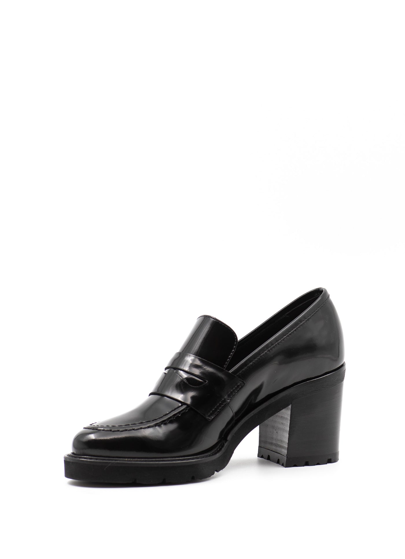 Black Patent Loafer Pumps