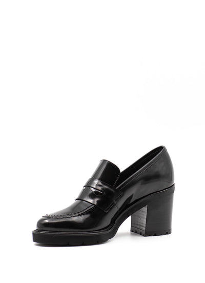 Black Patent Loafer Pumps