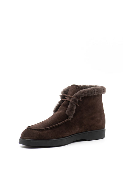 The Stella shearling ankle boots in brown suede