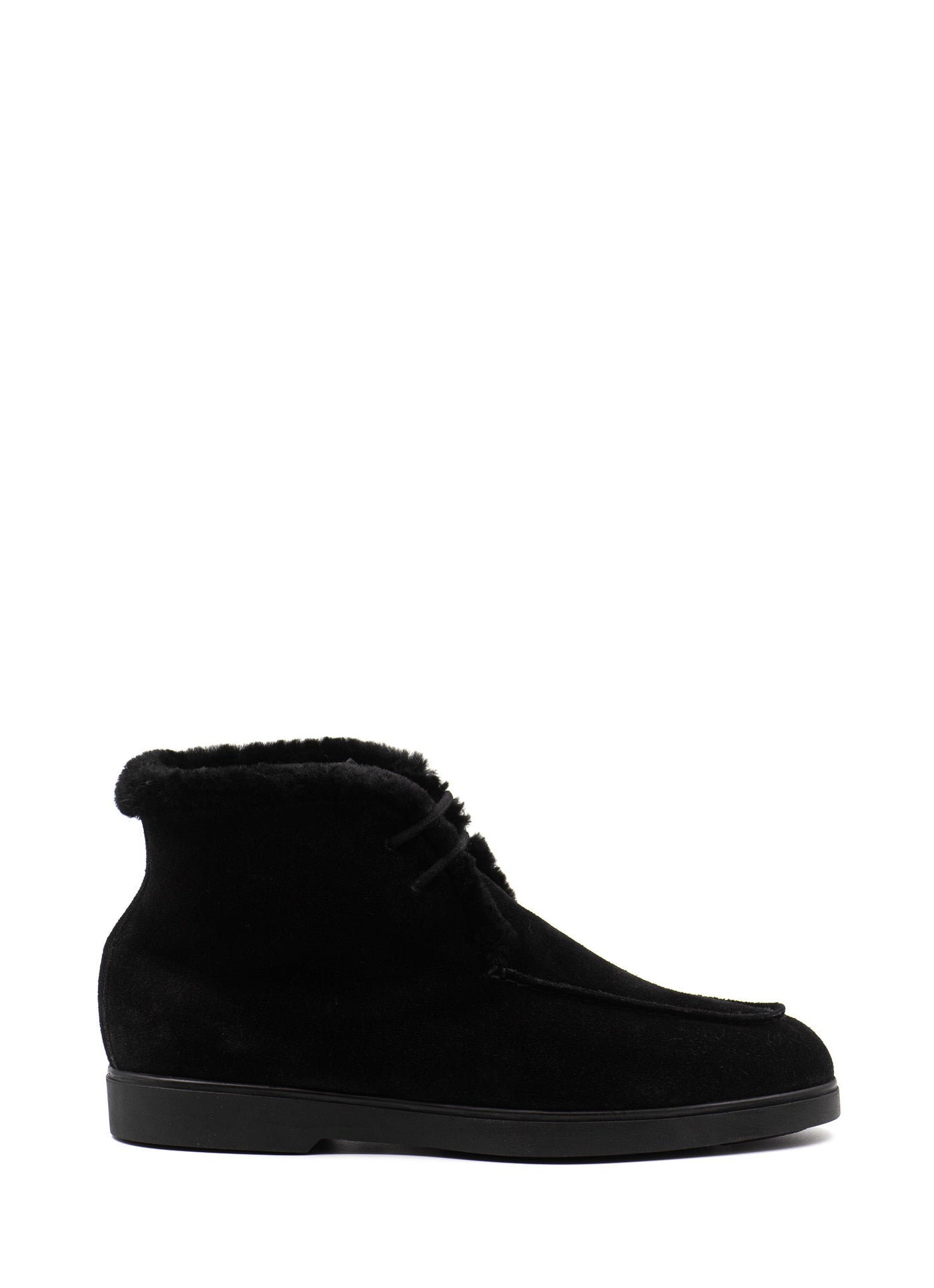 The Stella shearling ankle boots in black suede