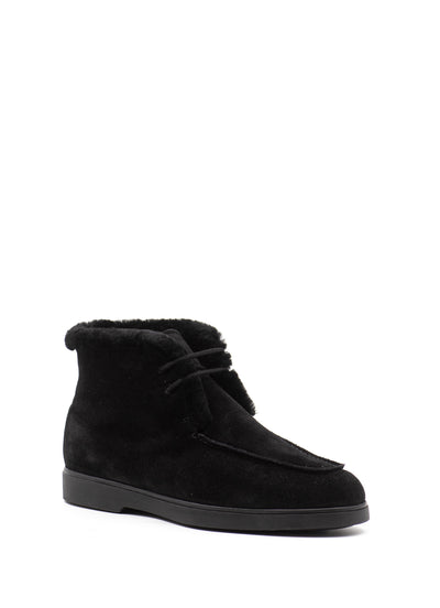 The Stella shearling ankle boots in black suede