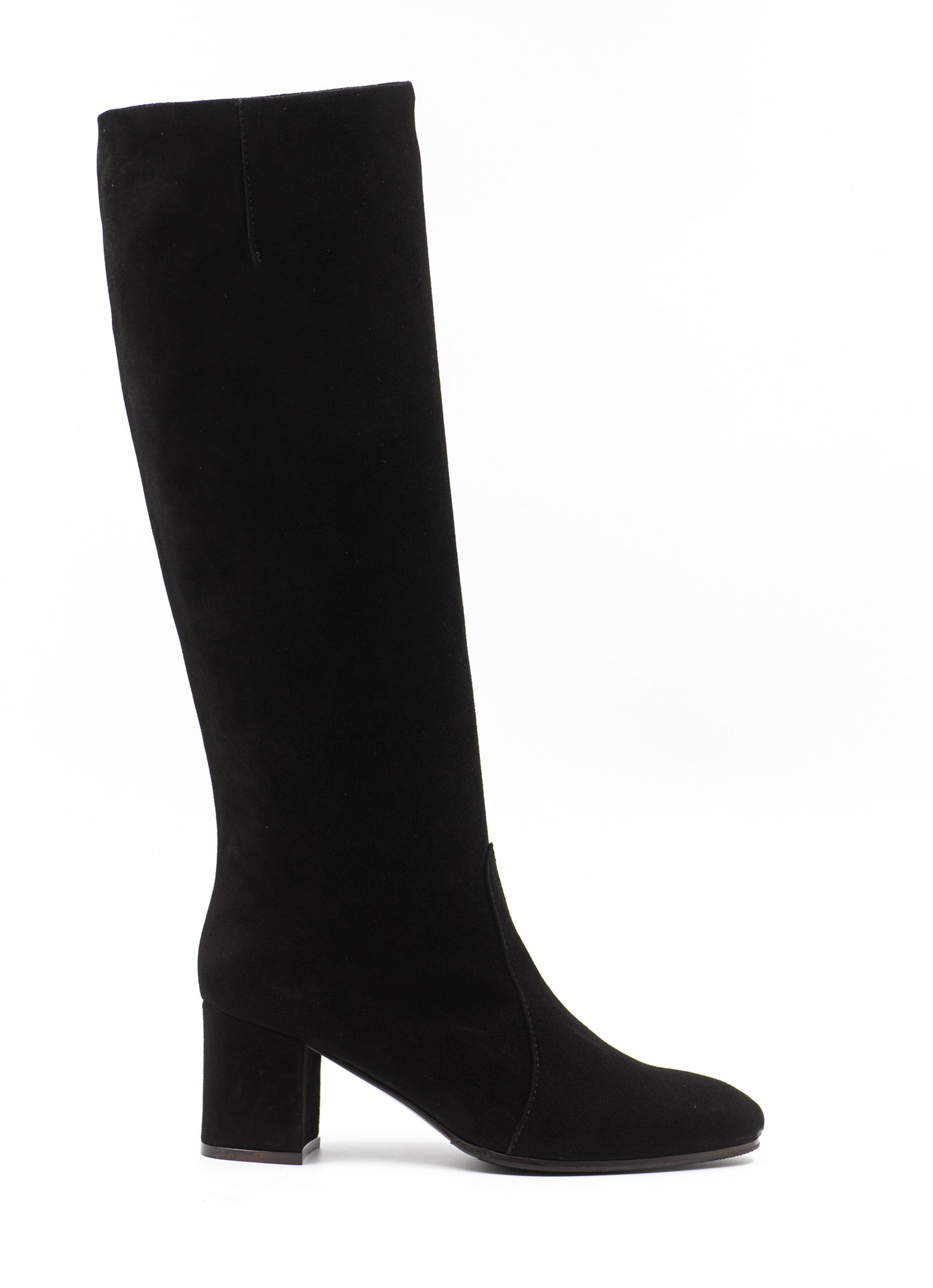 Black Suede Knee-High Boots