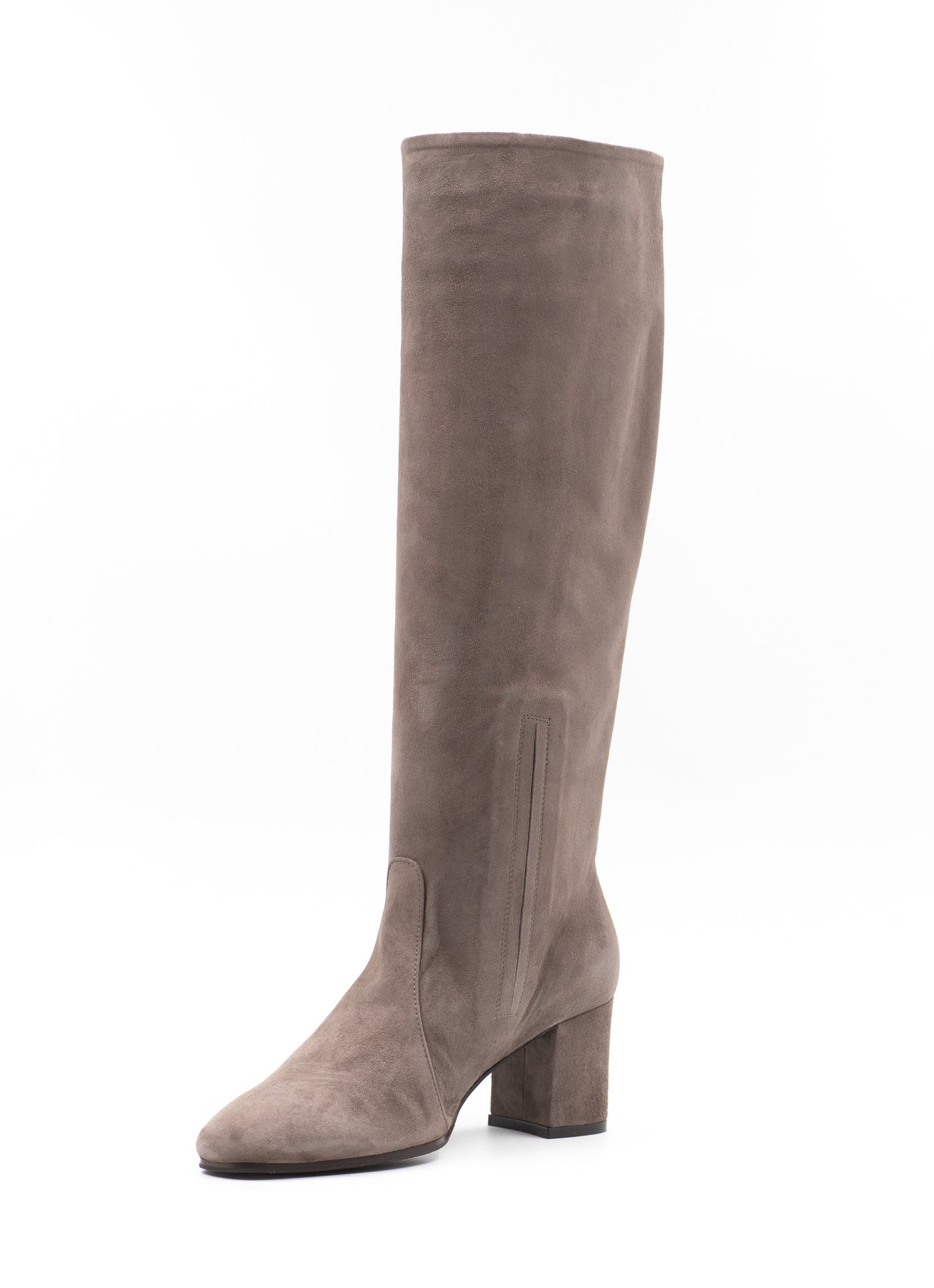 Taupe Suede Knee-High Boots