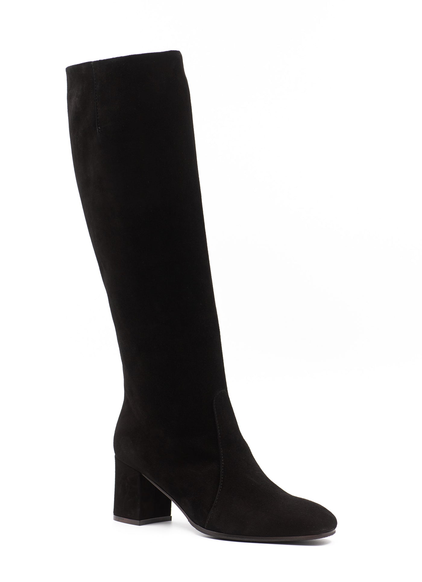Black Suede Knee-High Boots