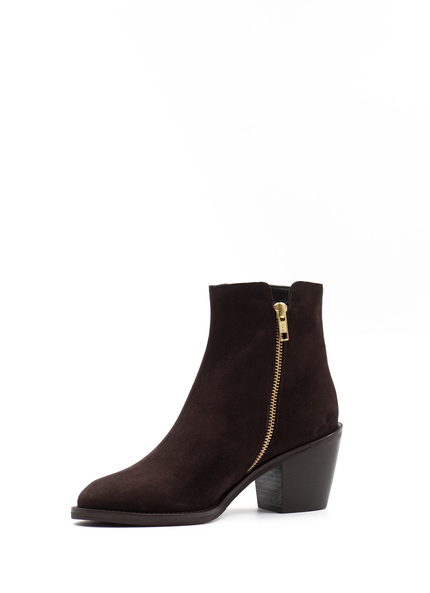 Zip Detail Boots in Brown Suede