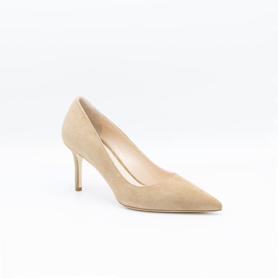 Classic beige suede leather pumps