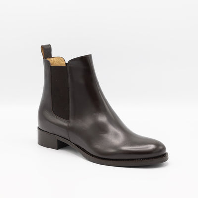 Brown leather chelsea boots for women