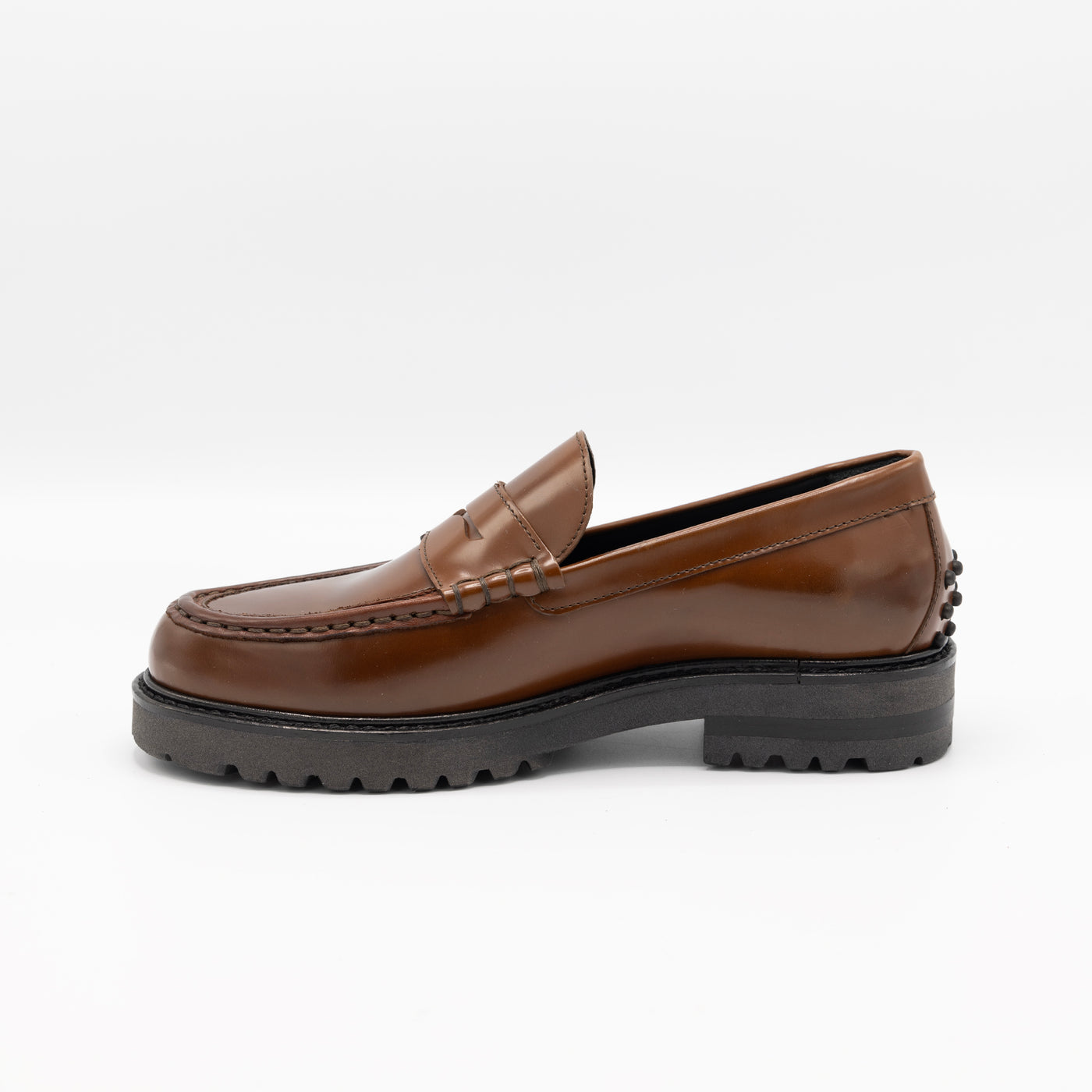 Chunky Loafers in Brown Leather
