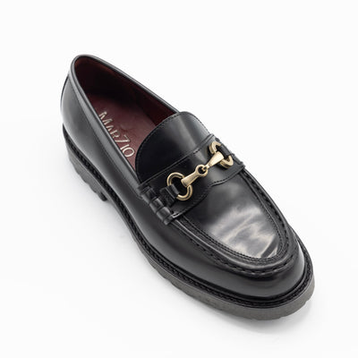 Embellished Chunky Loafers in Black