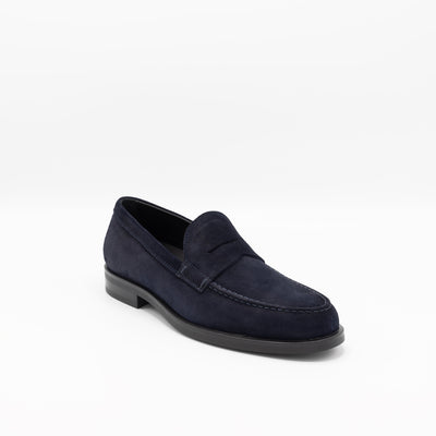 Penny loafers in navy blue suede