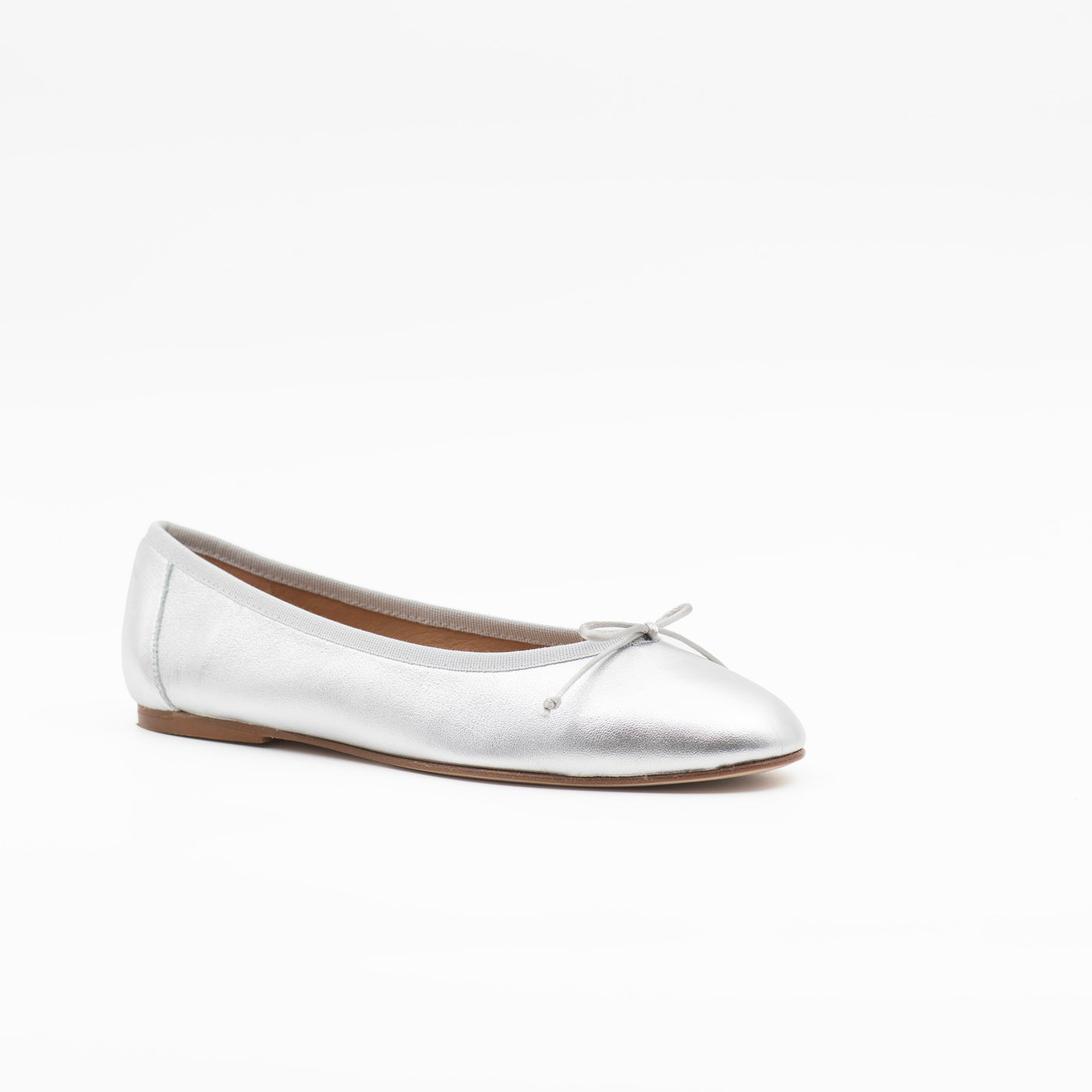 Silver leather ballerinas