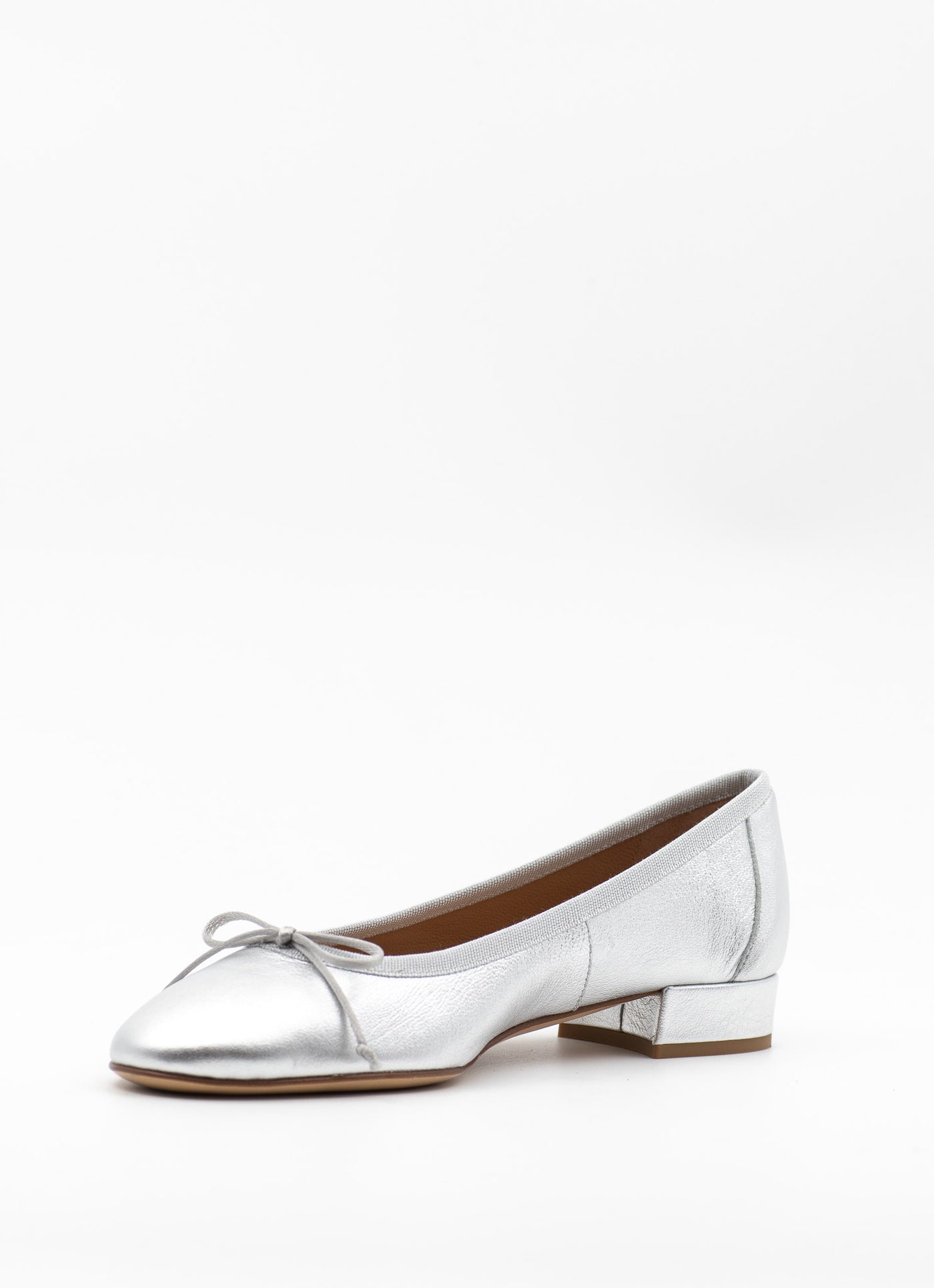 Heeled Scala in Silver Leather