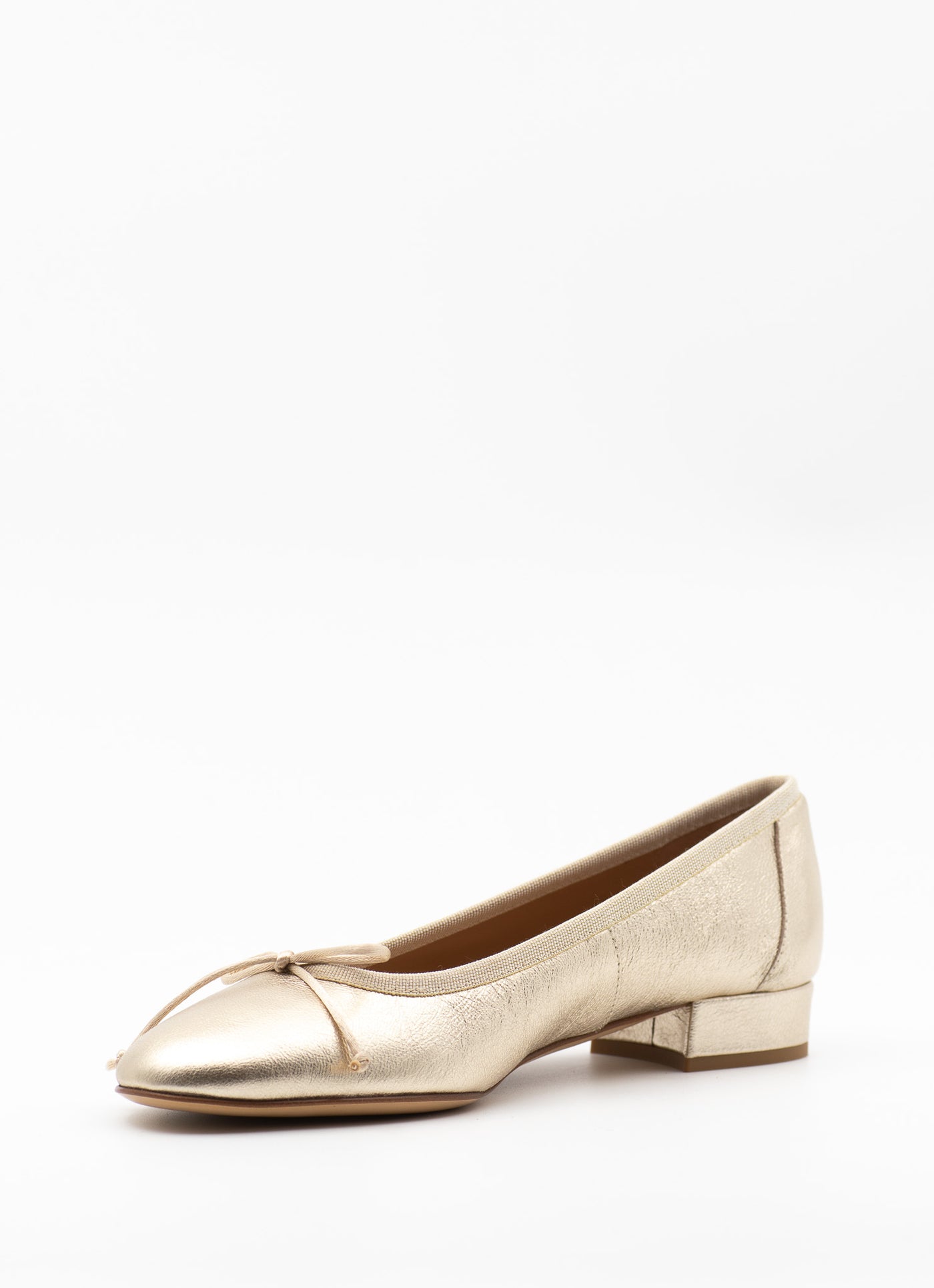 Heeled Scala in Gold Leather