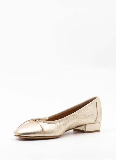 Heeled Scala in Gold Leather