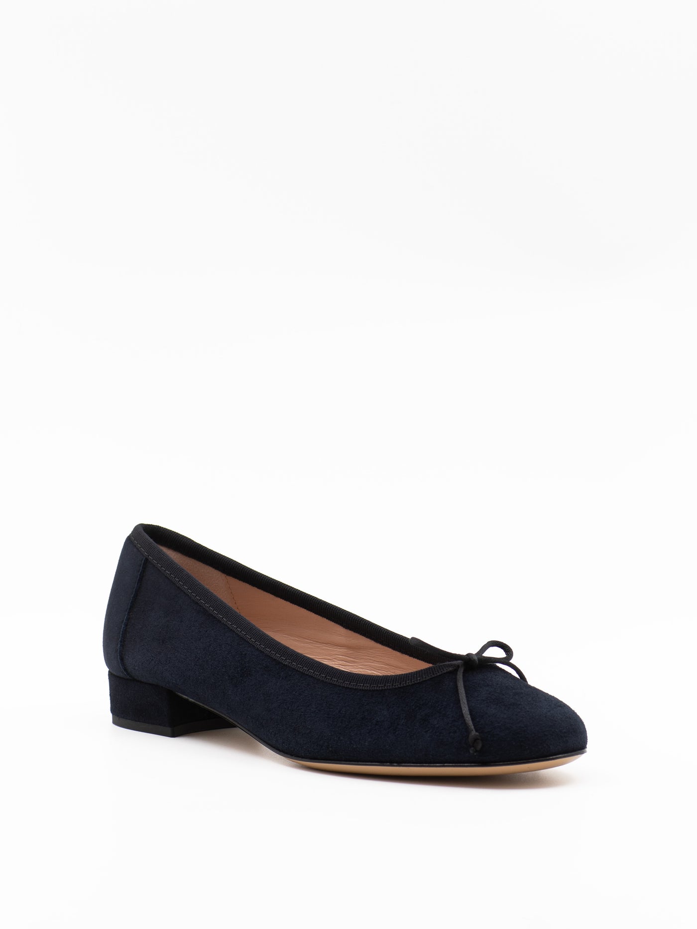 Heeled Scala in navy suede