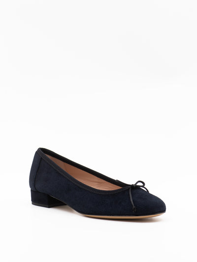Heeled Scala in navy suede