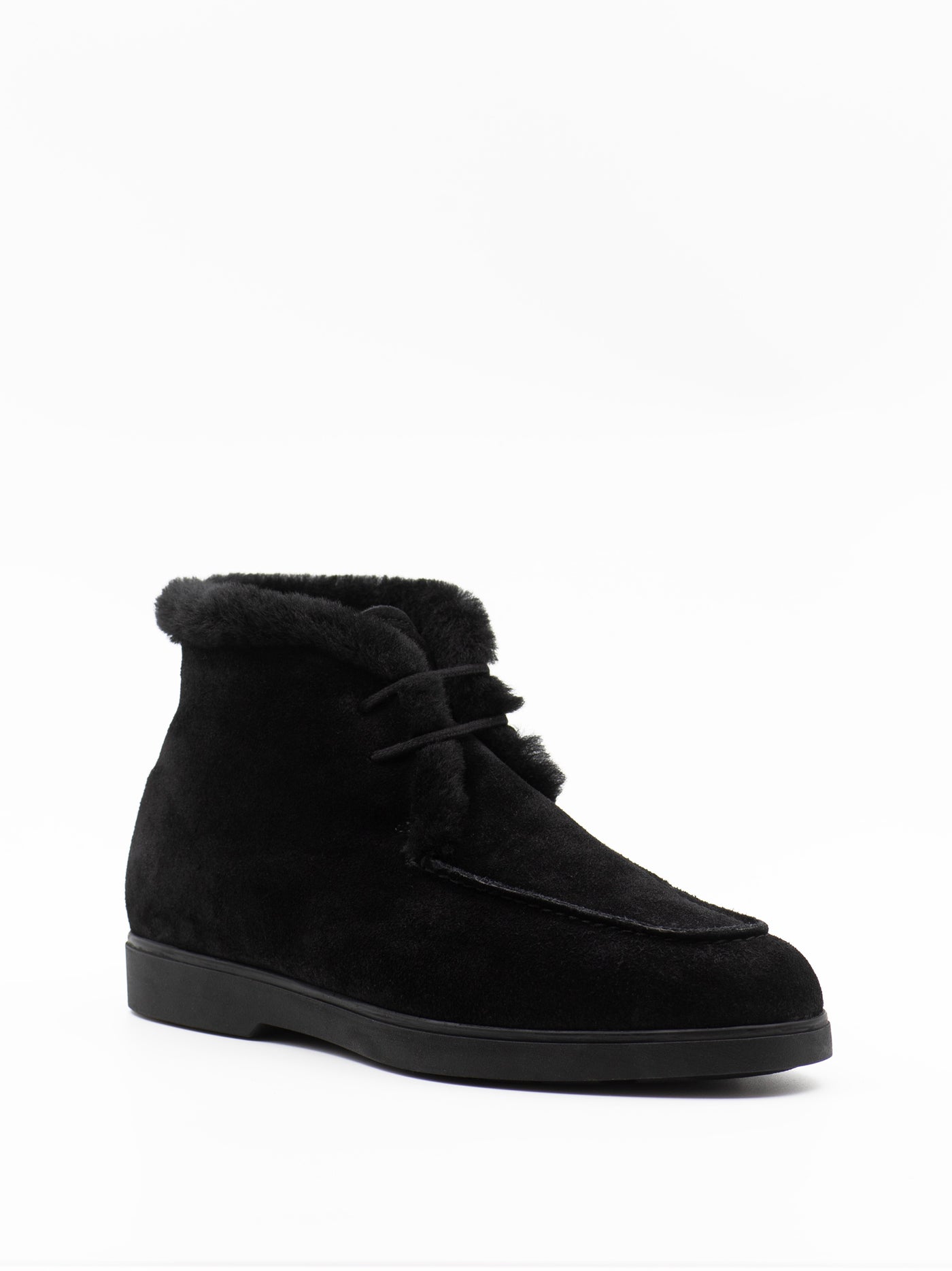 The Stella shearling ankle boots in black suede