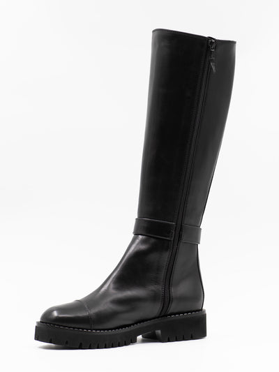Knee-high boots with buckle and Vibram sole