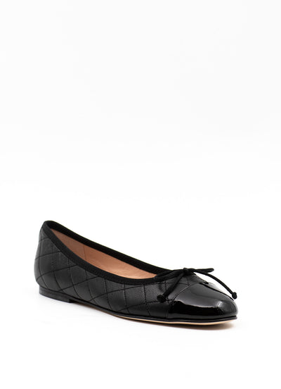 Quilted ballet flats in black leather
