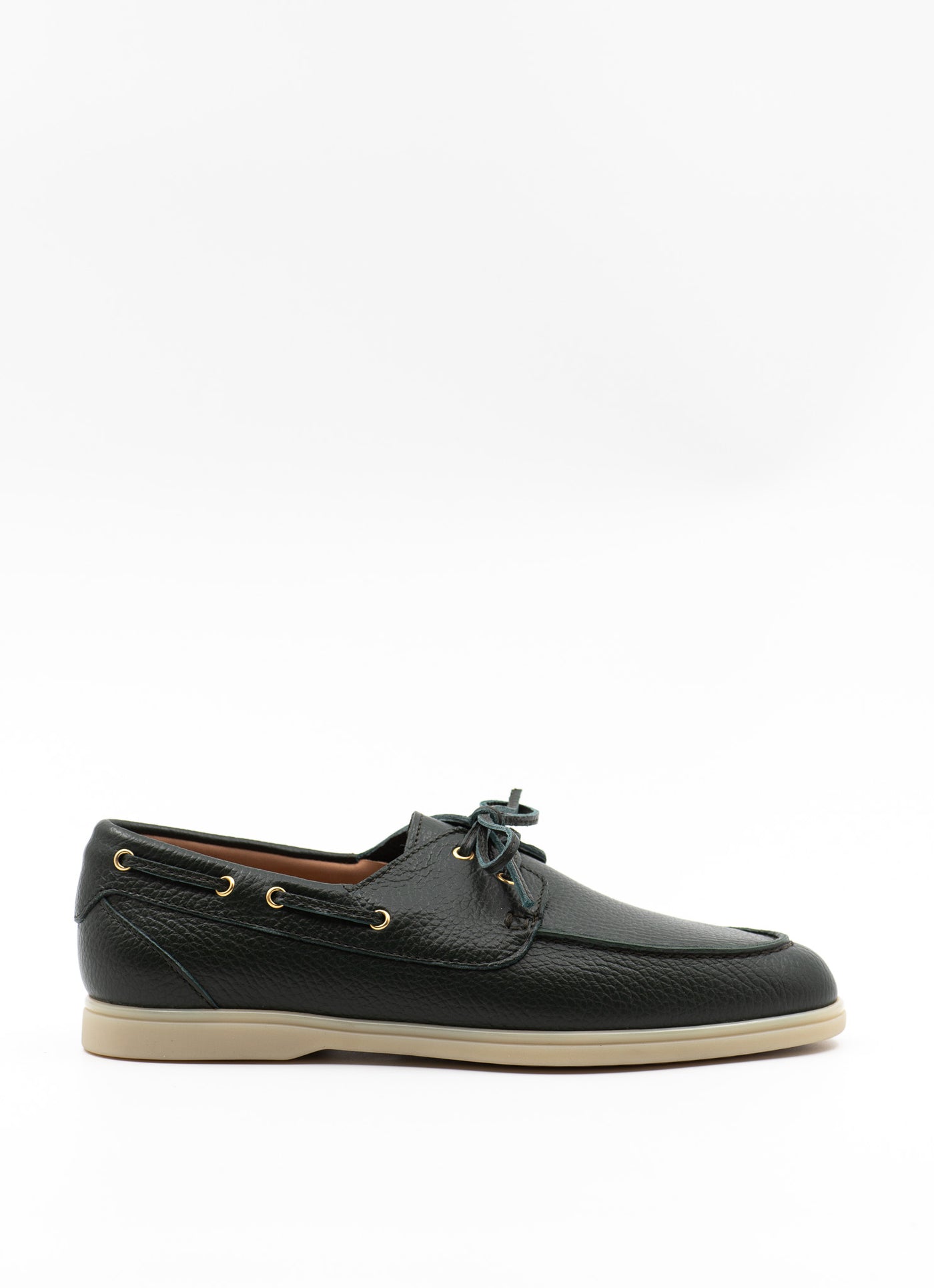 Pelago boat shoe in green leather