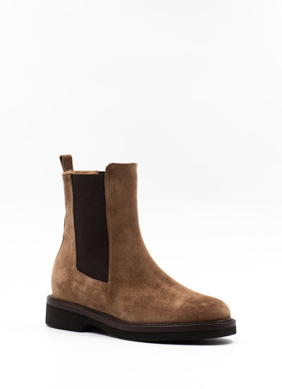 Brown suede ankle boots