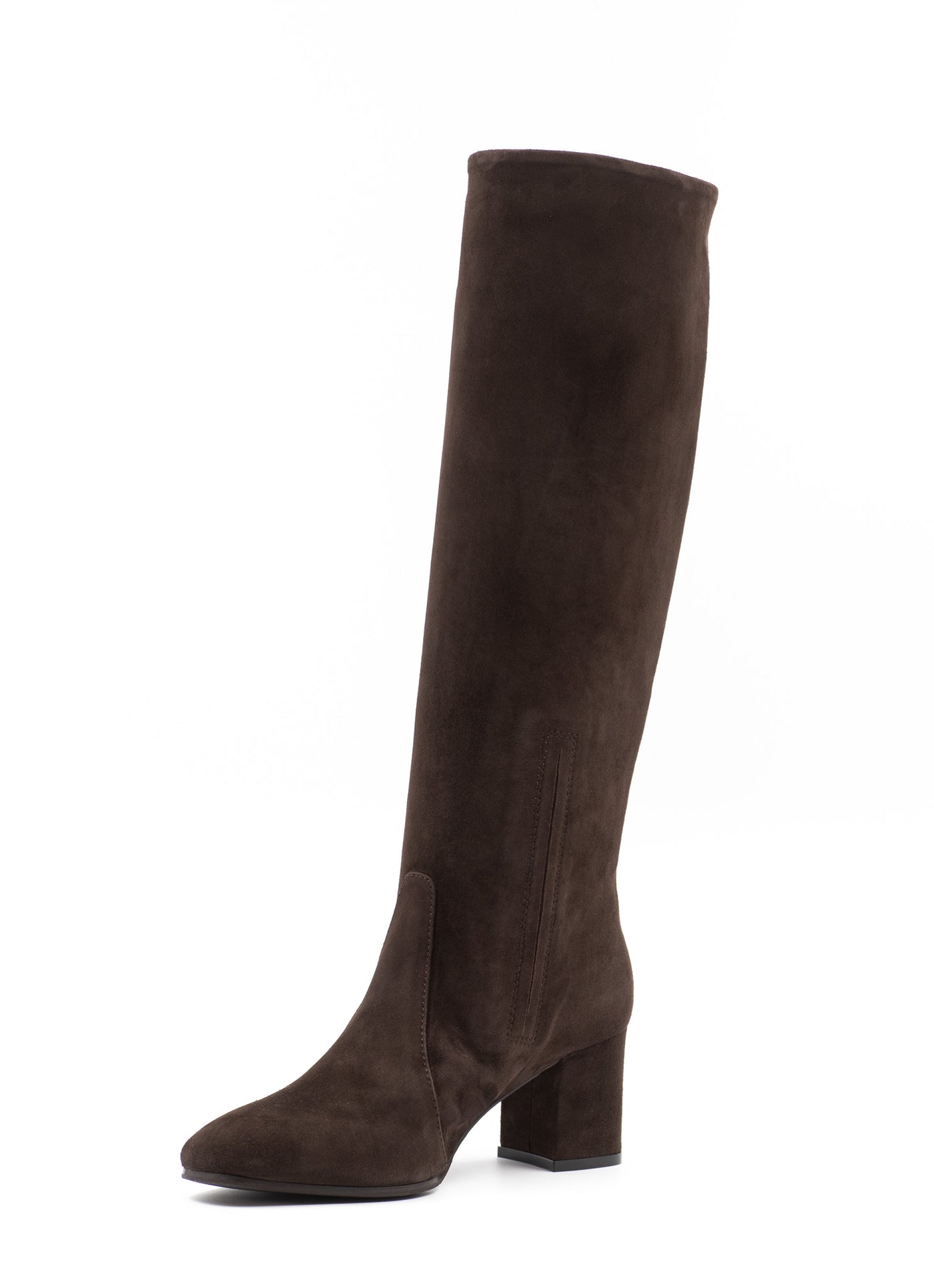 Coffee Suede Knee-High Boots