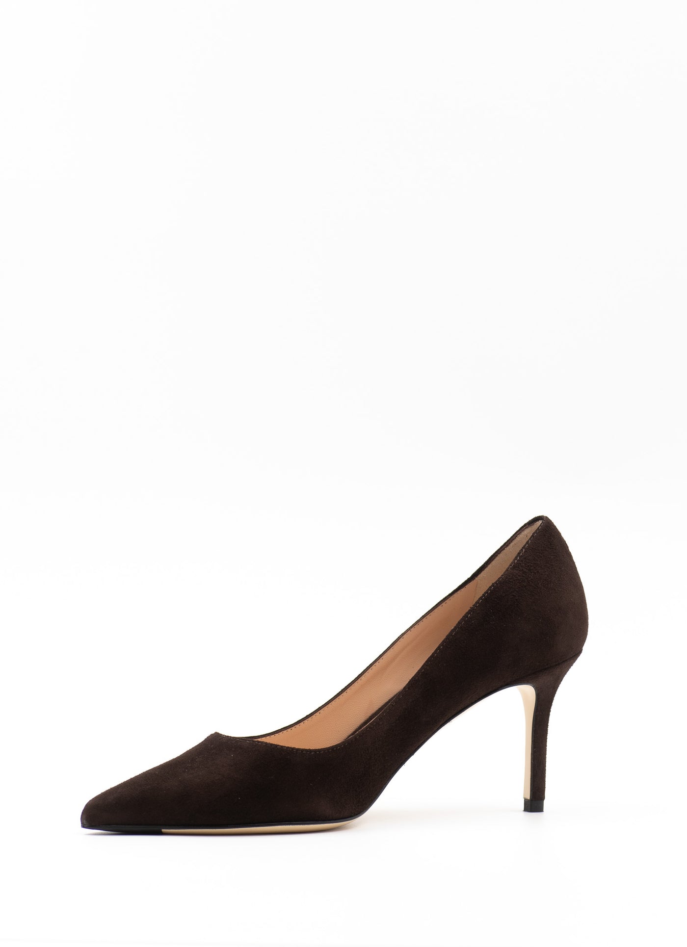 Brown pumps in suede 