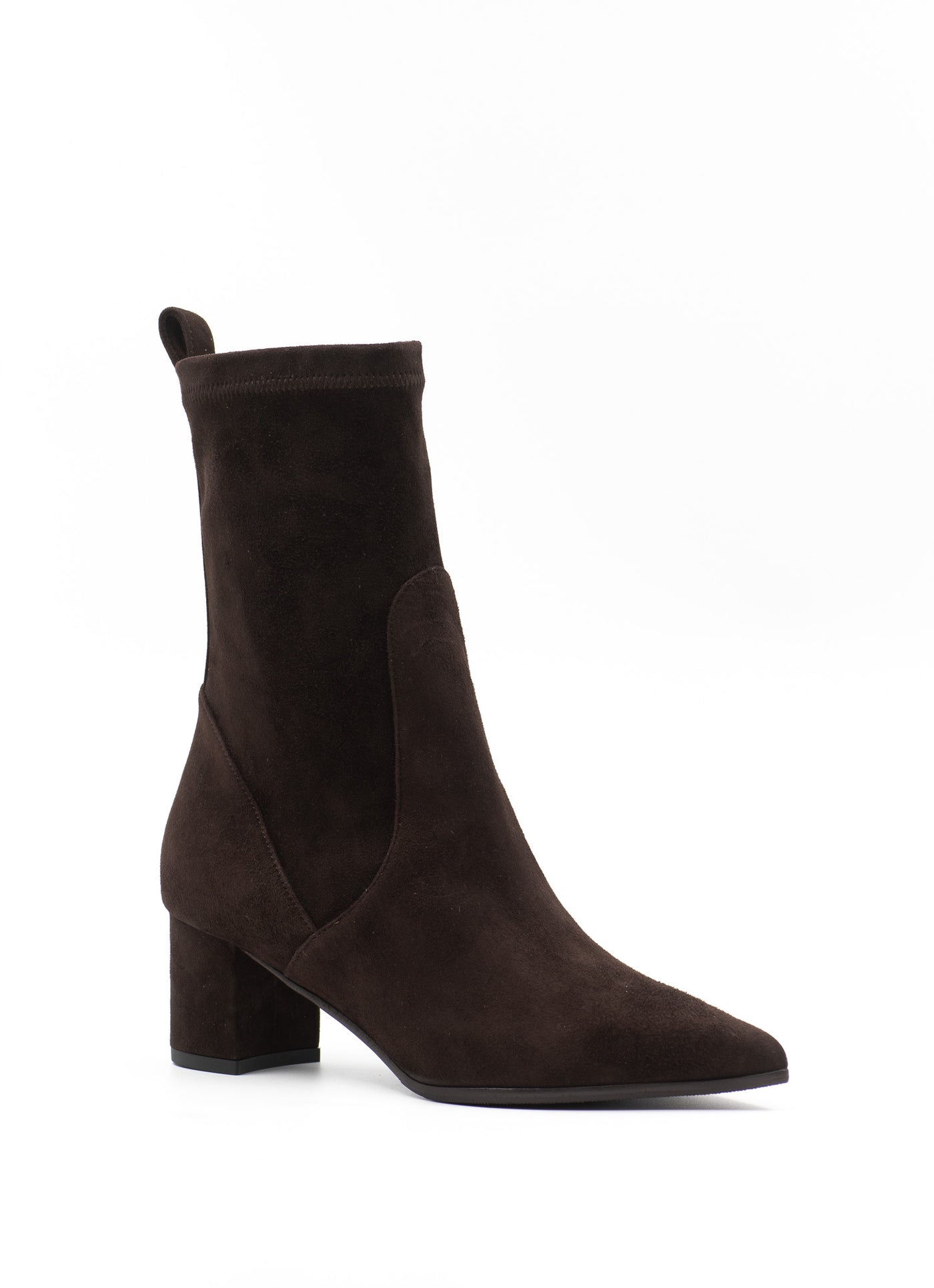 Brown Suede Stretch Ankle Boots