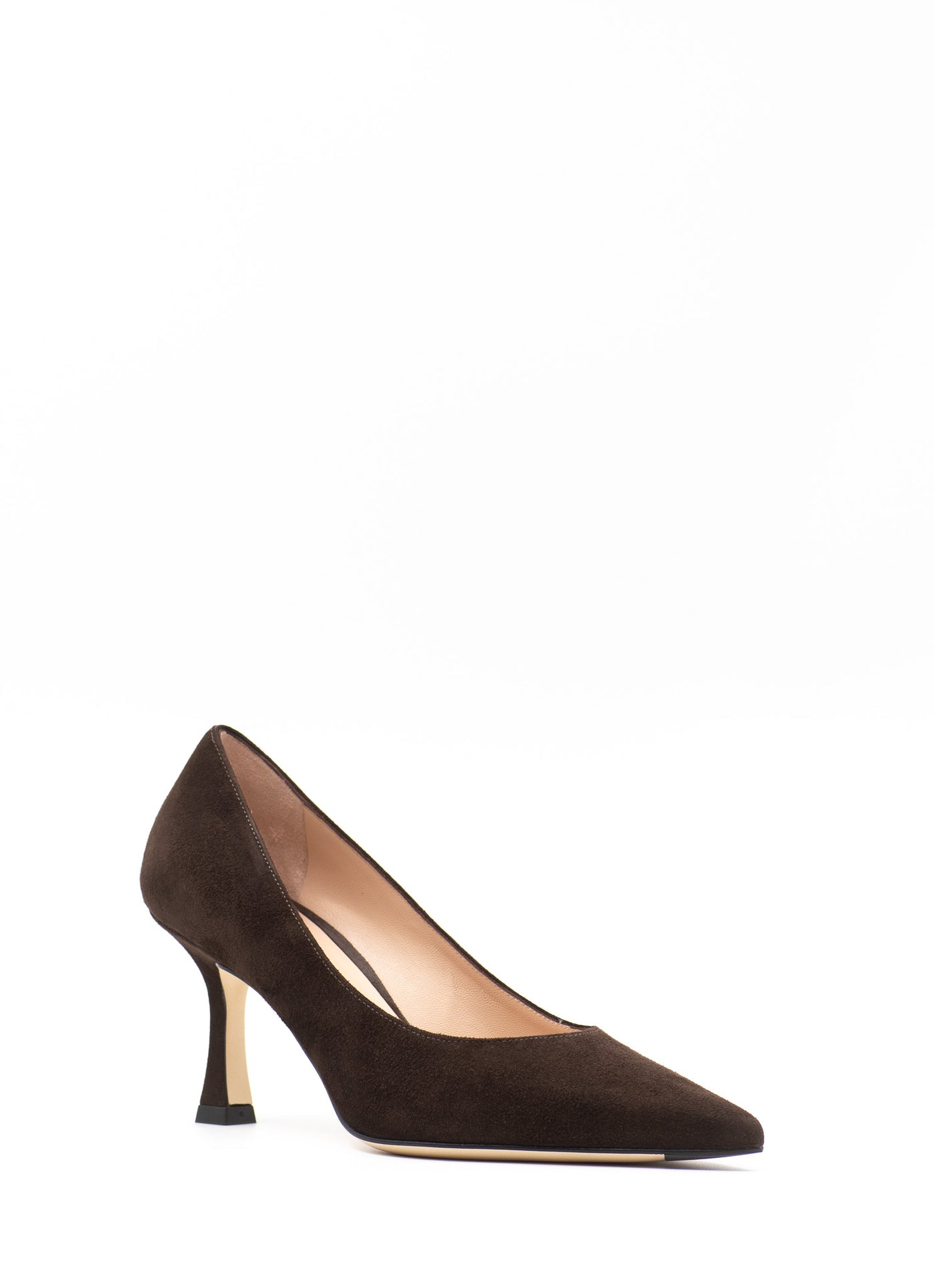 Brown pumps with curved heels