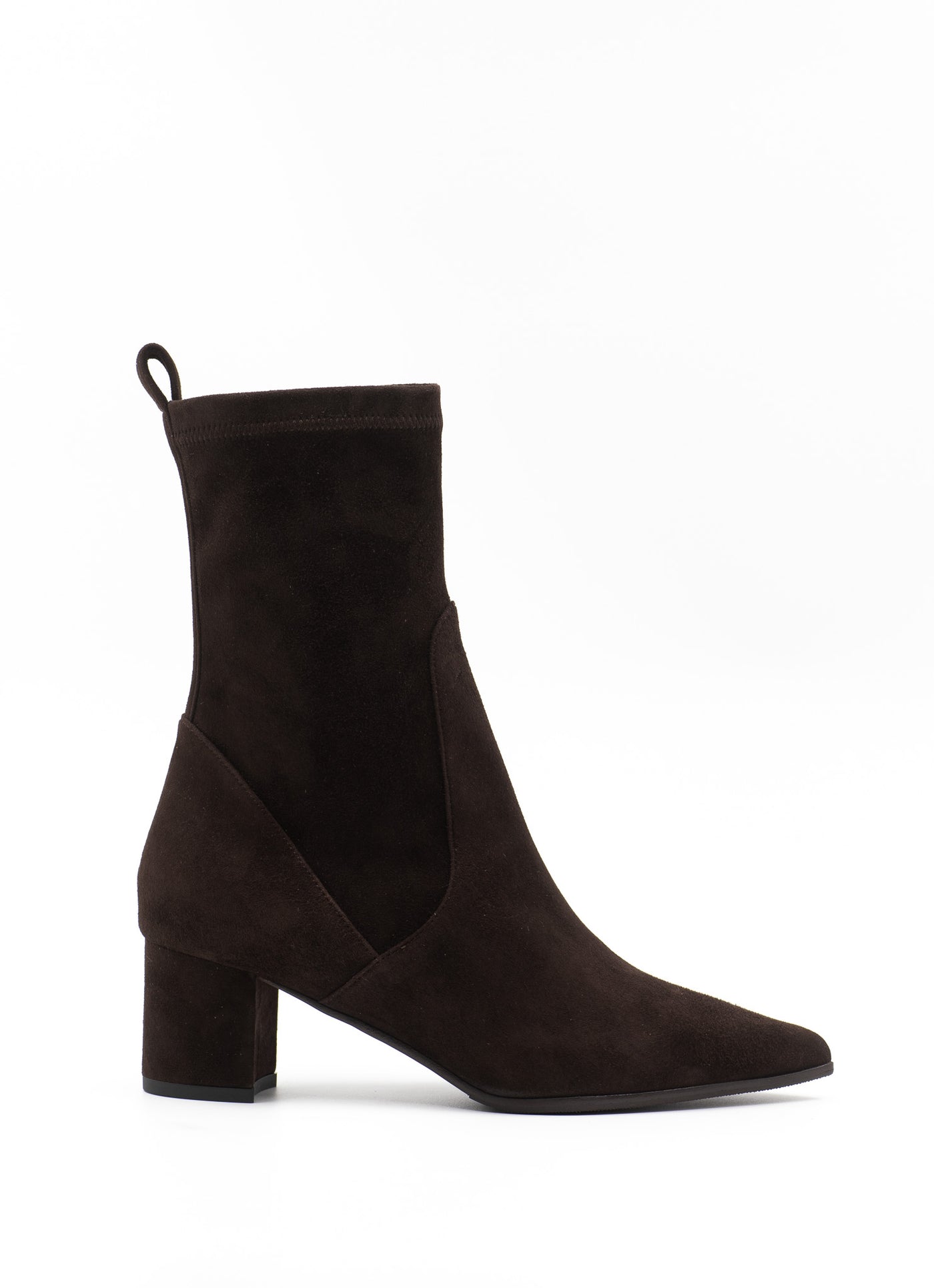 Brown Suede Stretch Ankle Boots