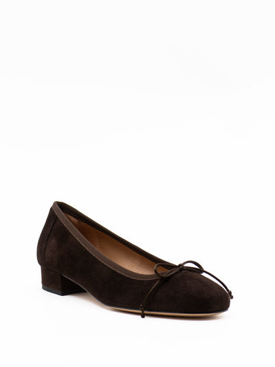 Heeled Scala in brown suede