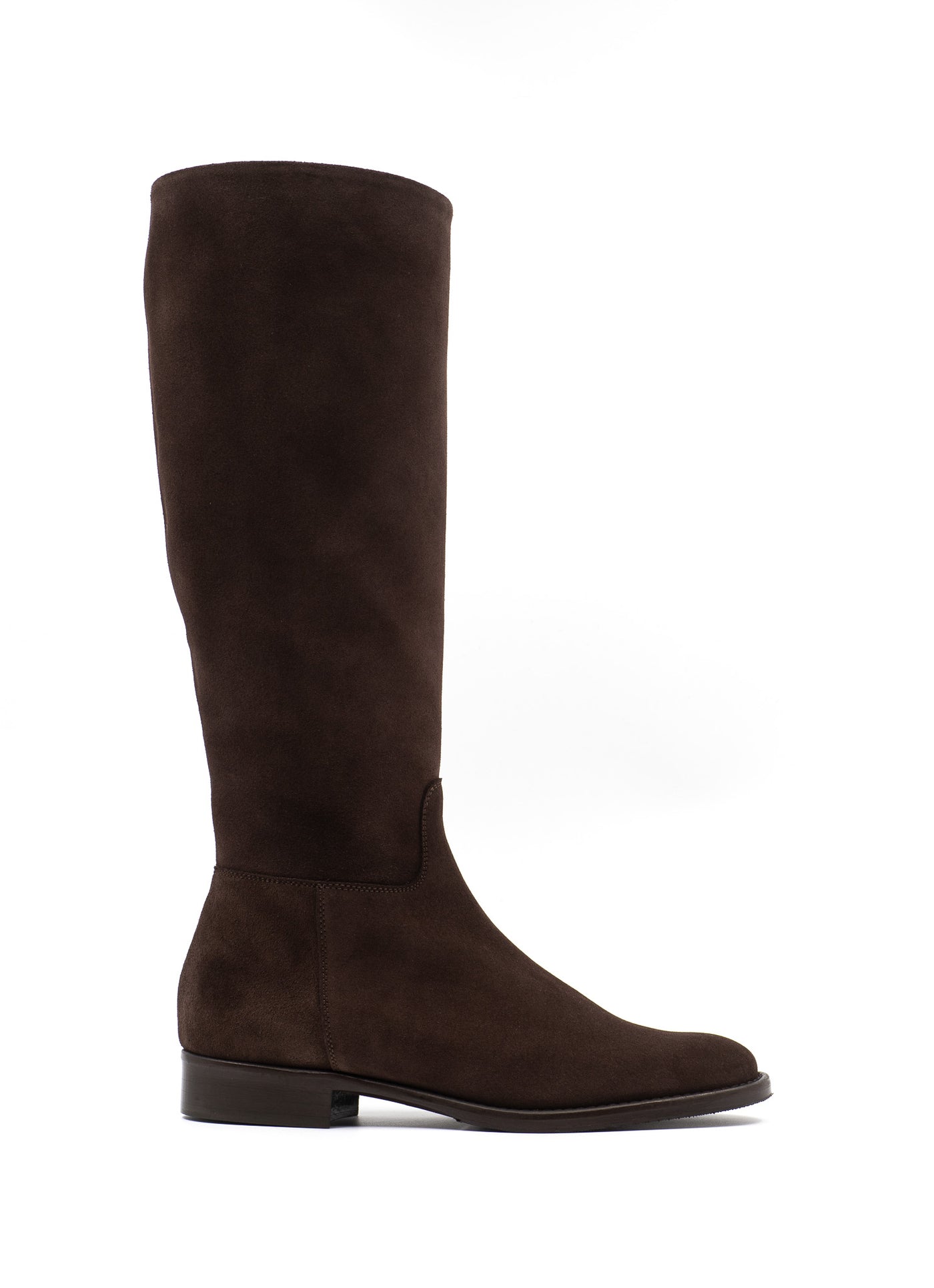 Brown suede leather riding boot