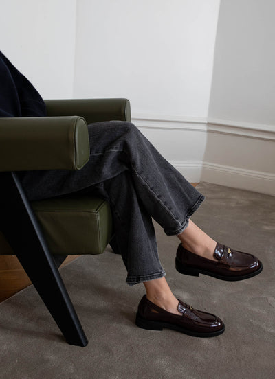 Penny Loafers in Burgundy Patent
