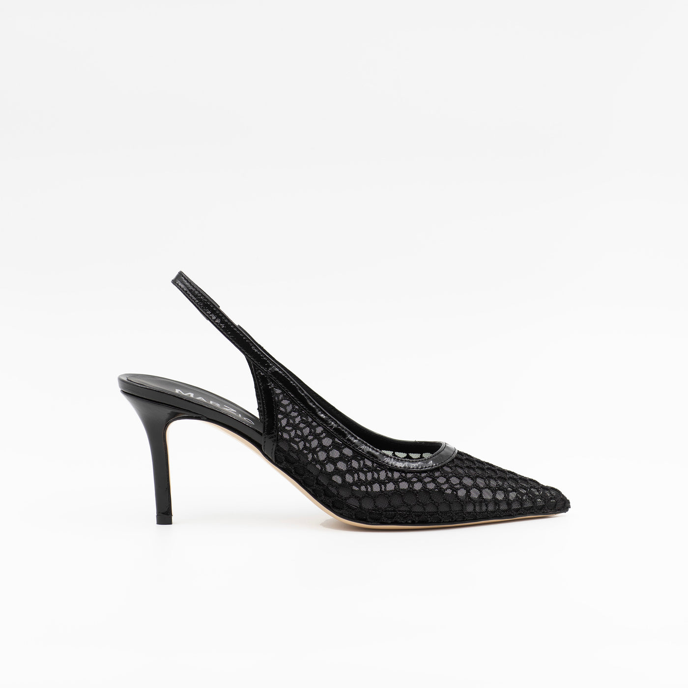 Mesh Slingback Pumps in Black