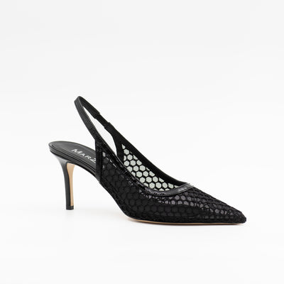 Mesh Slingback Pumps in Black