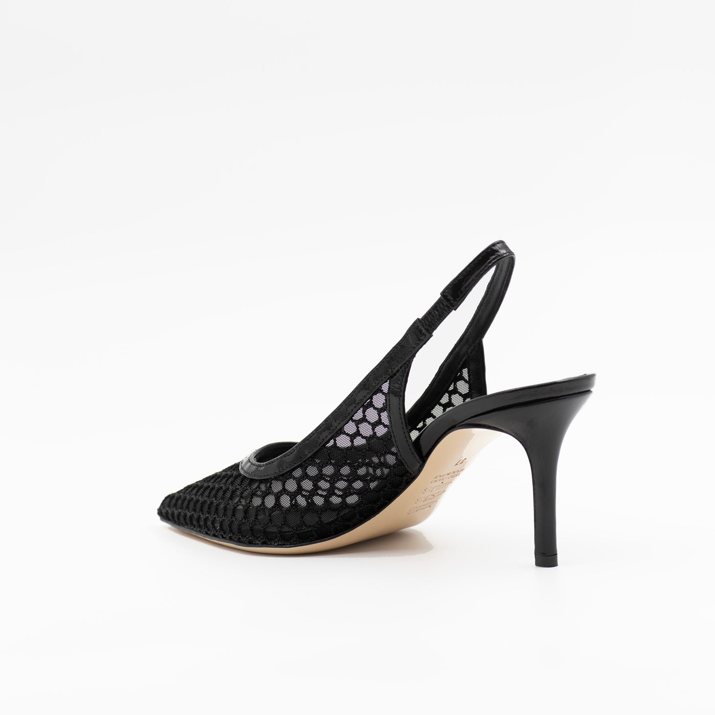 Mesh Slingback Pumps in Black