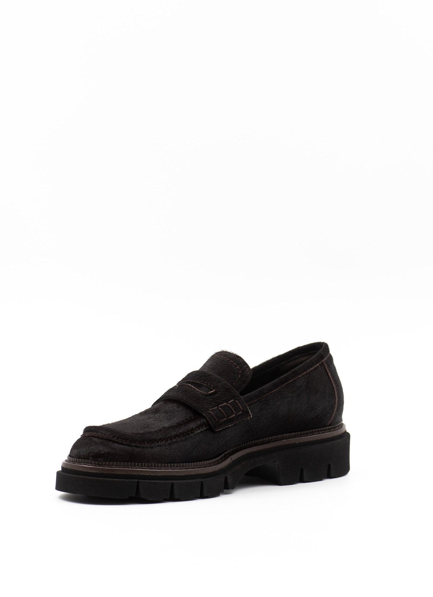 Dark Brown Pony Hair Loafers