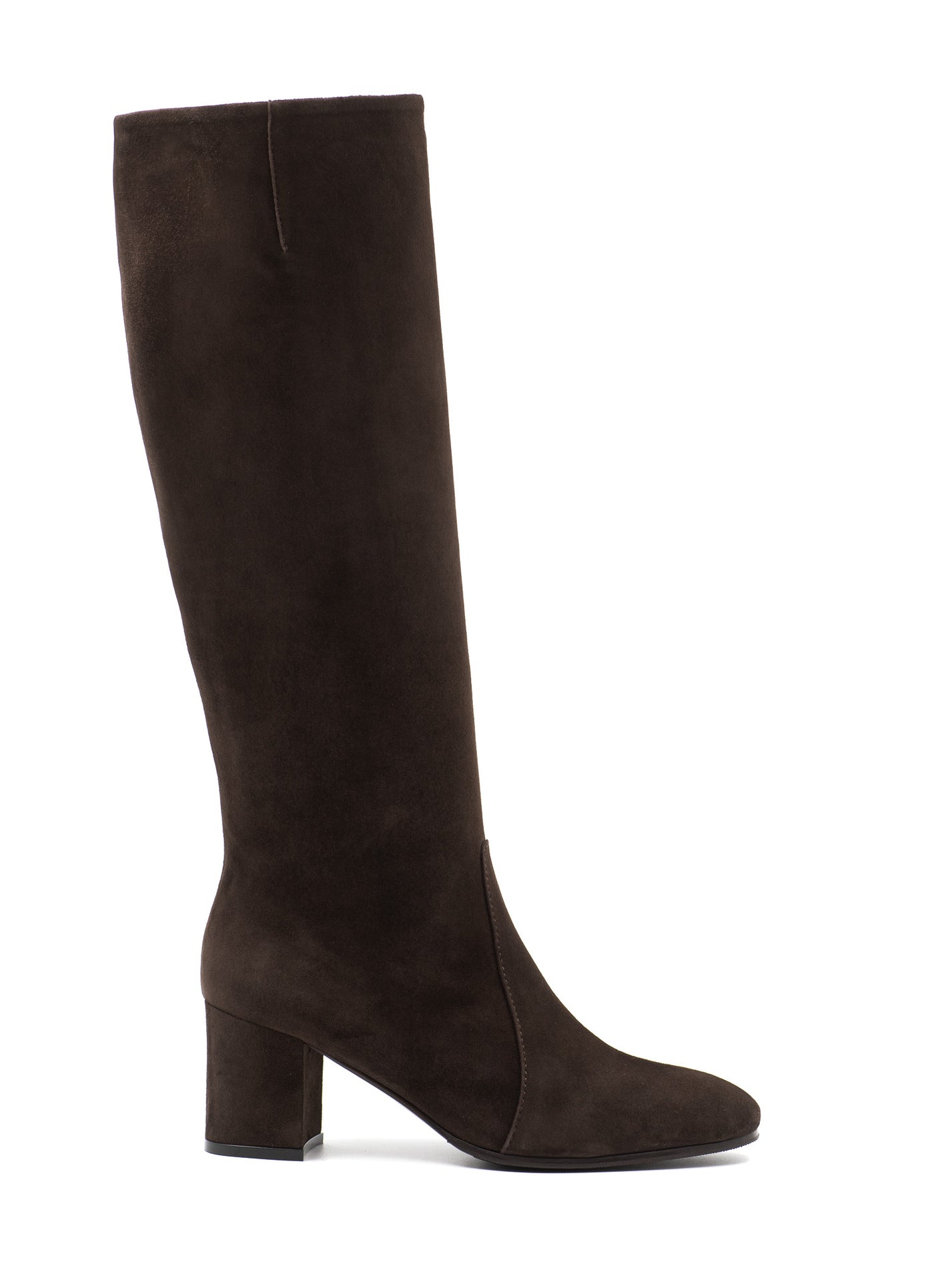 Coffee Suede Knee-High Boots