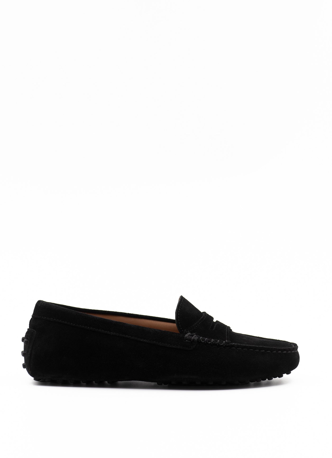 Driving shoe in black suede