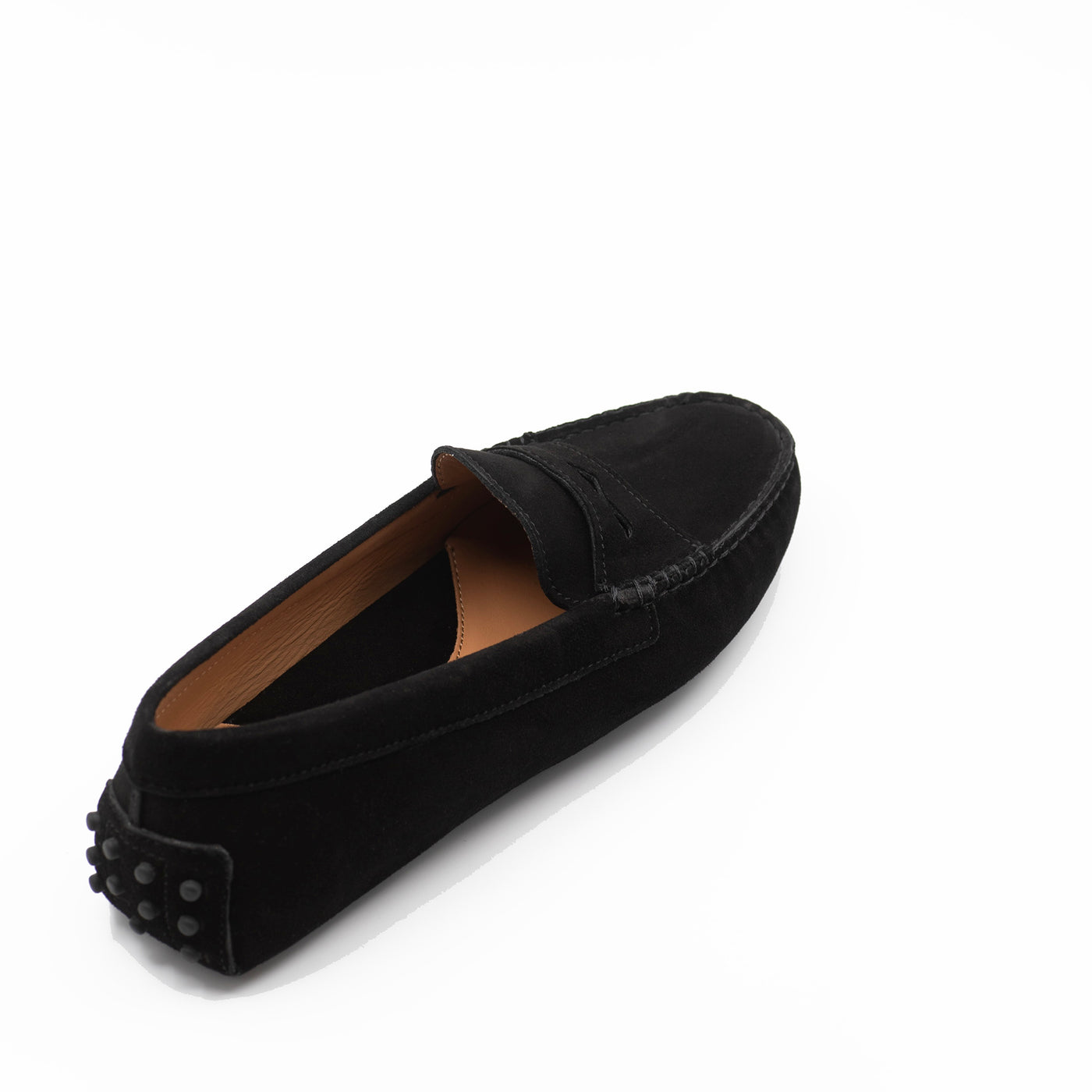 Driving shoe in black suede