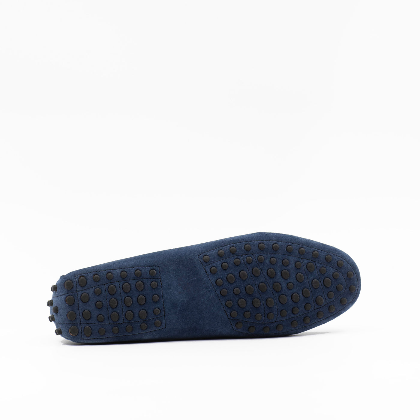 Driving shoe in blue suede