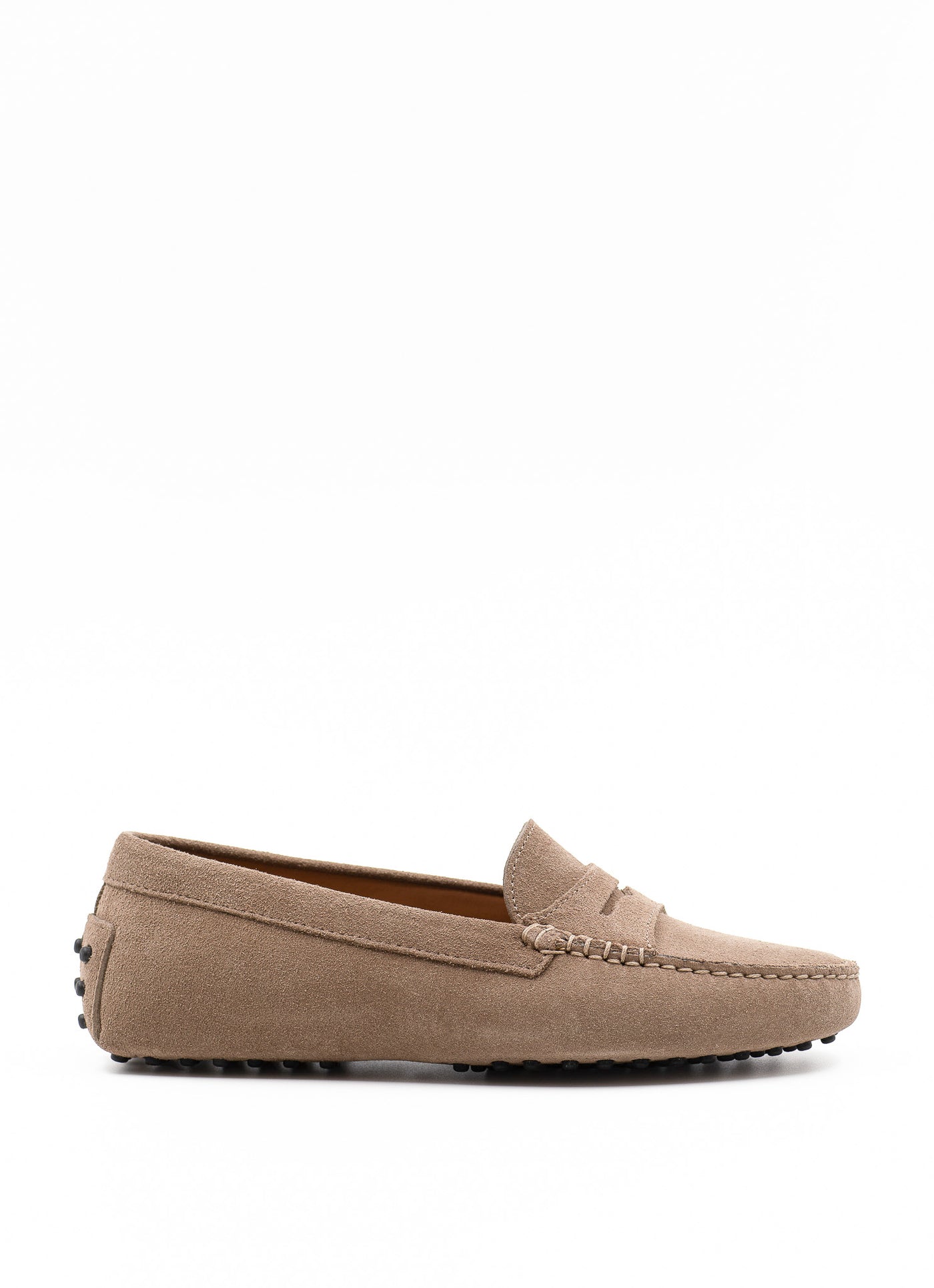 Driving shoe in beige suede