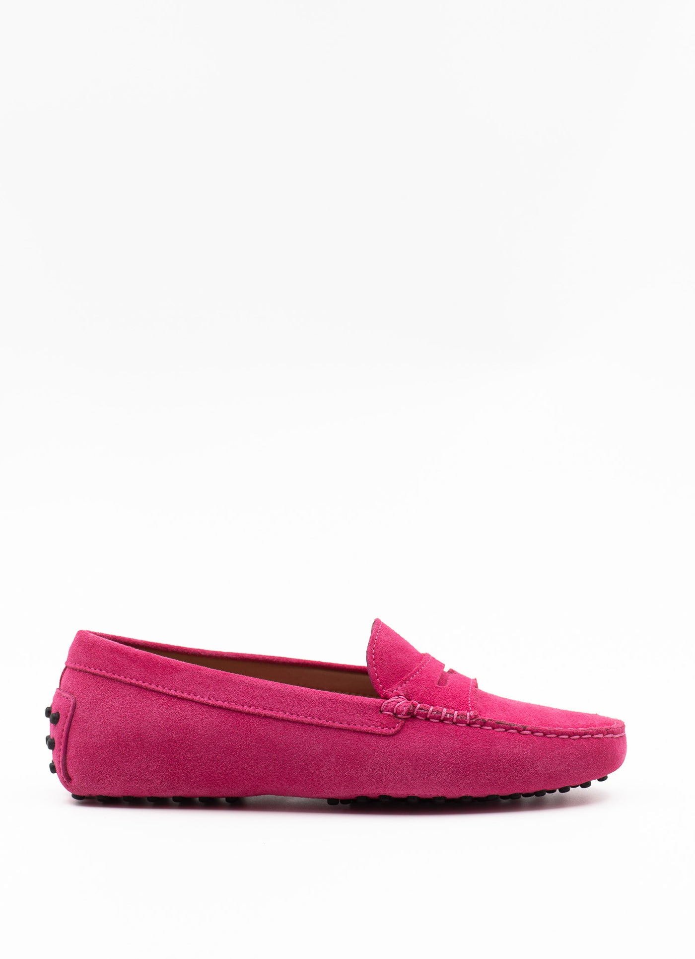 Driving Shoe in fuschia suede