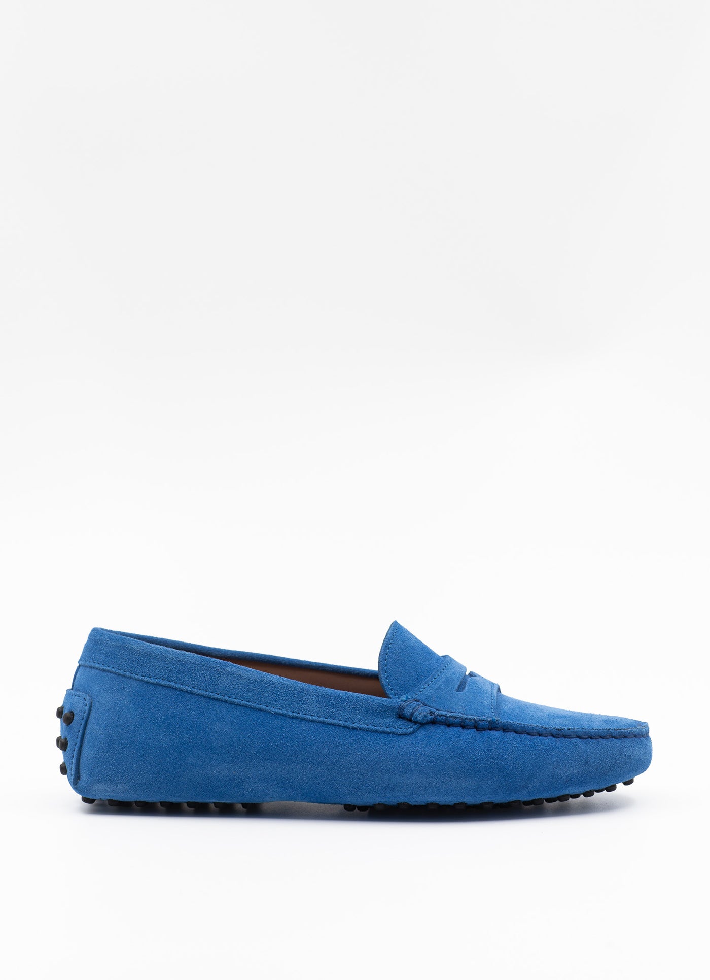 Driving shoe in royal blue suede