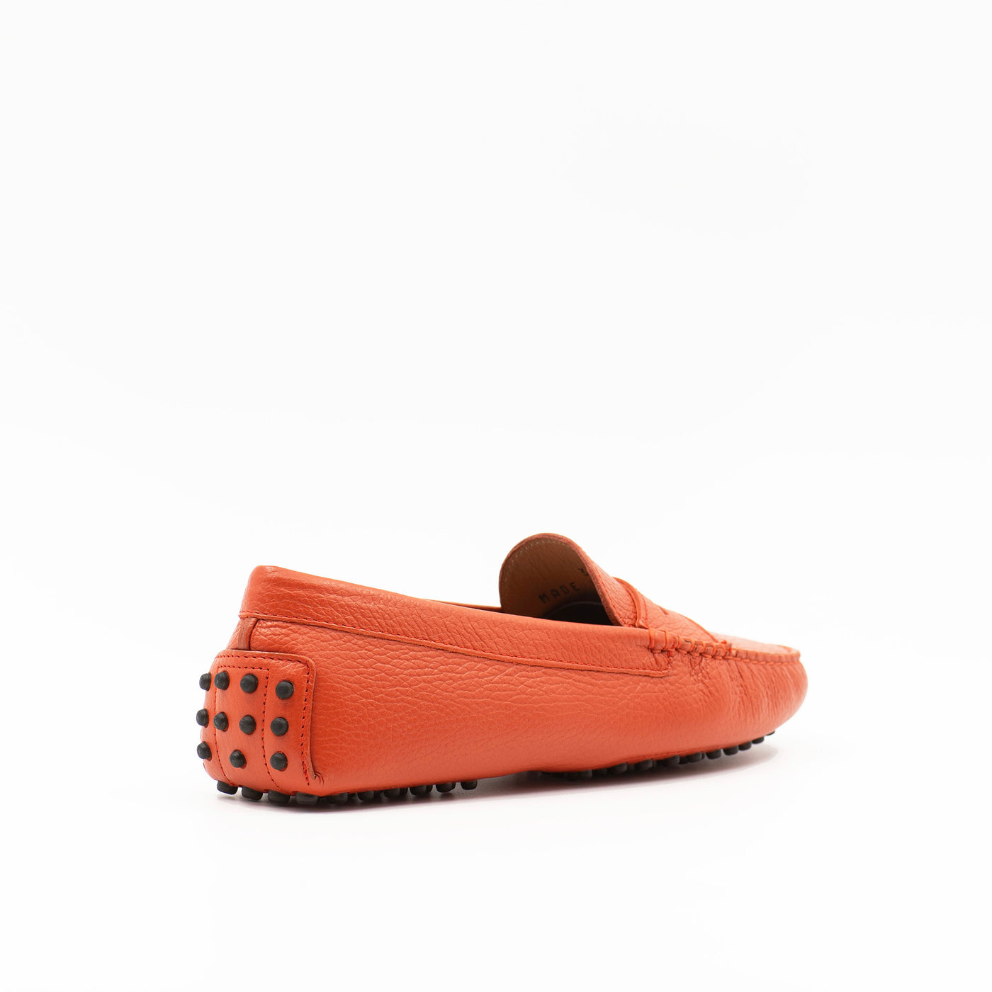 Driving shoe in orange leather