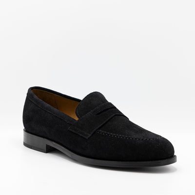The Penny Loafer in Black Suede